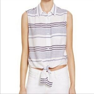 RAILS engineered Stripe Nicole sleeveless Button Down with tie XS